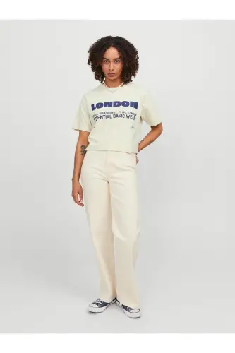 Jack Jones Jxjoda Soft Rlx Ss Tee Jrs Kadın Beyaz Tshirt 12244372-01 - Beyaz - 3