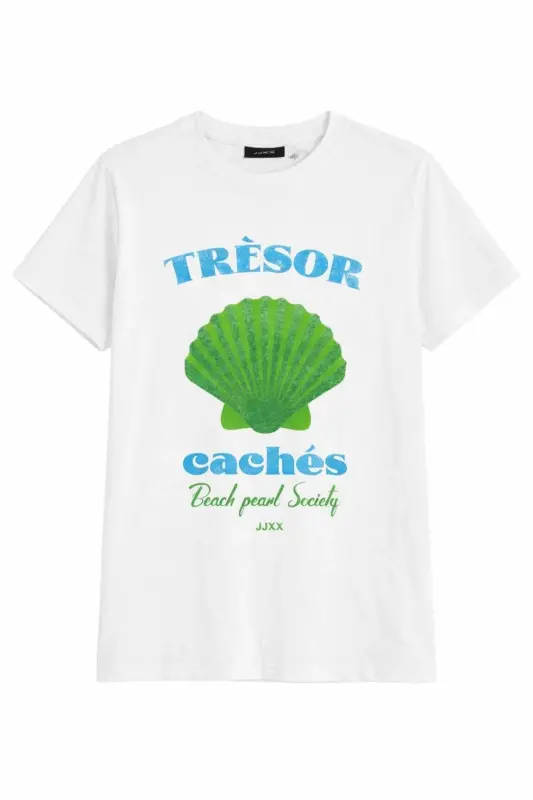 Jack Jones Jxsally Reg Oneck Ss Tee Jrs Женская белая футболка 12227968-01 - Белый1 - 3