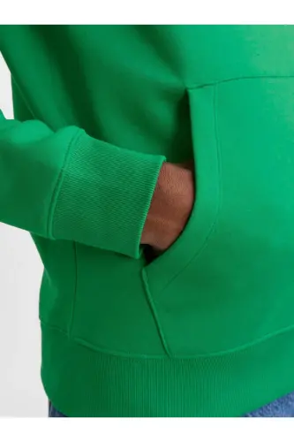 Jack Jones Kabartmalı Yeşil Kapüsonlu Sweatshirt Hood Noos 12233972-YEŞİL - 4