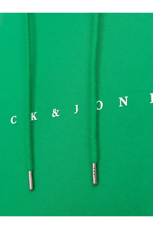 Jack Jones Kabartmalı Yeşil Kapüsonlu Sweatshirt Hood Noos 12233972-YEŞİL - 7