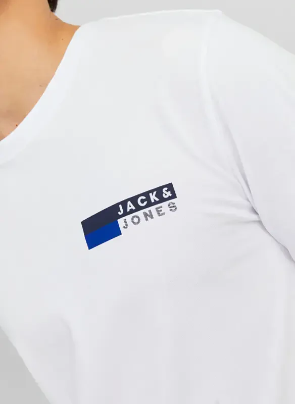 Jack & Jones Круглый Вырез Белый Мужской T-Shirt JJECORP LOGO TEE PLAY SS O-NECK NOO - 3