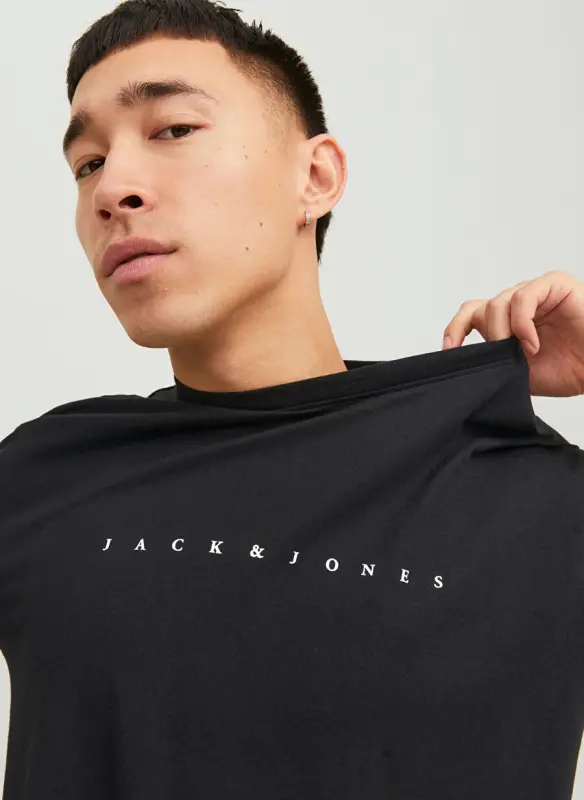 Jack & Jones Круглый Вырез Черная Мужская Футболка JJESTAR JJ TEE SS NOOS - 1