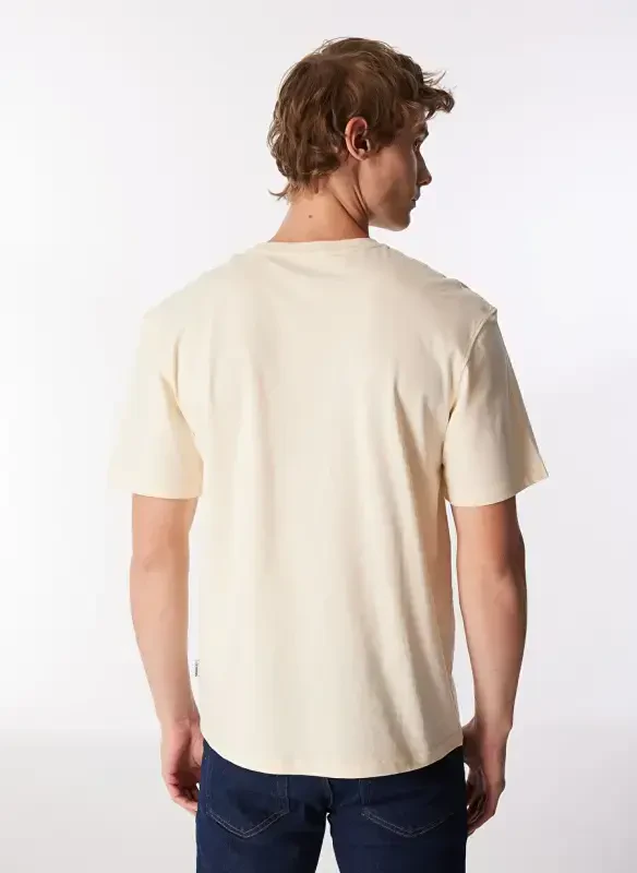 Jack & Jones Круглый Вырез Крем Мужская Футболка JORLAFAYETTE EMB TEE SS CREW NECK - 5