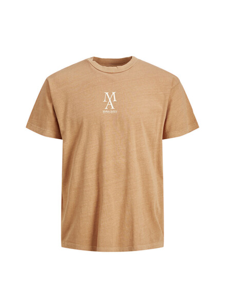 Jack & Jones Krujka Yaka Oddiy Somon Erkaklar T-Shirt - 2