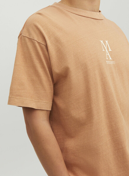 Jack & Jones Krujka Yaka Oddiy Somon Erkaklar T-Shirt - 3