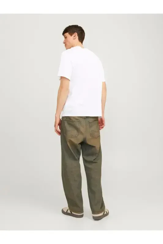 Jack Jones Logo Erkek Tişört Beyaz-Beyaz - 4