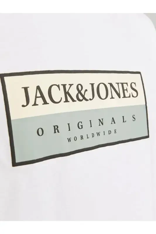 Jack Jones Logo Мужская Футболка Белая-Белая - 6