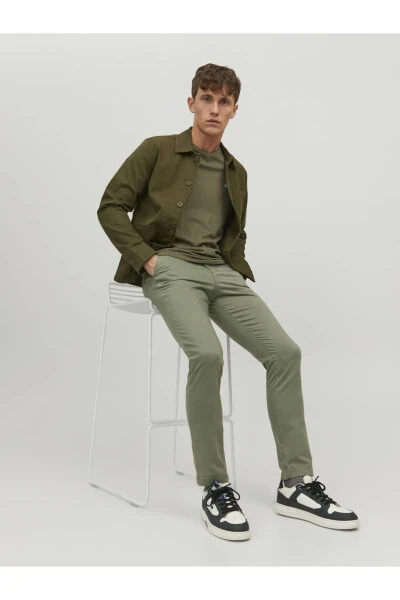 Erkek Marco Bowie Chino Pantolon-Deep Lichen Green - 4