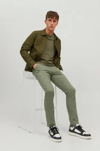 Erkek Marco Bowie Chino Pantolon - Deep Lichen Green 