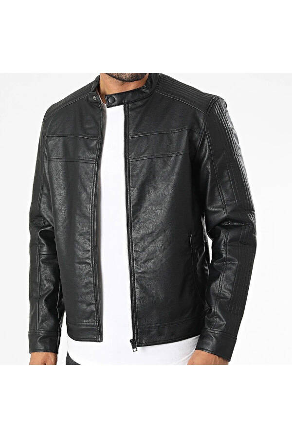 Jack & Jones Men's Coreed Pu Leather Jacket - Black - 3