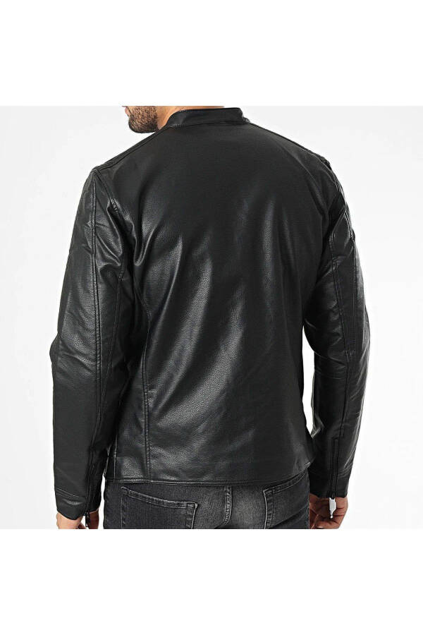 Jack & Jones Men's Coreed Pu Leather Jacket - Black - 4