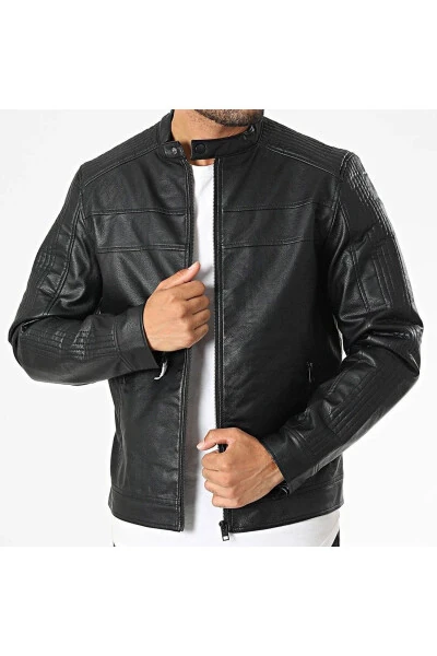 Jack & Jones Men's Coreed Pu Leather Jacket - Black - JACK & JONES