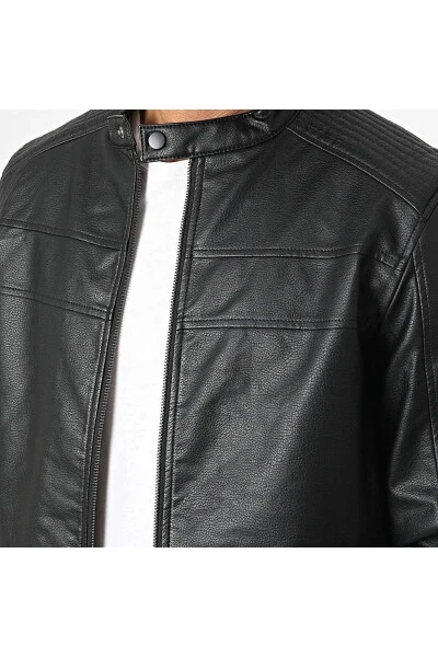 Jack & Jones Men's Coreed Pu Leather Jacket - Black - JACK & JONES (1)