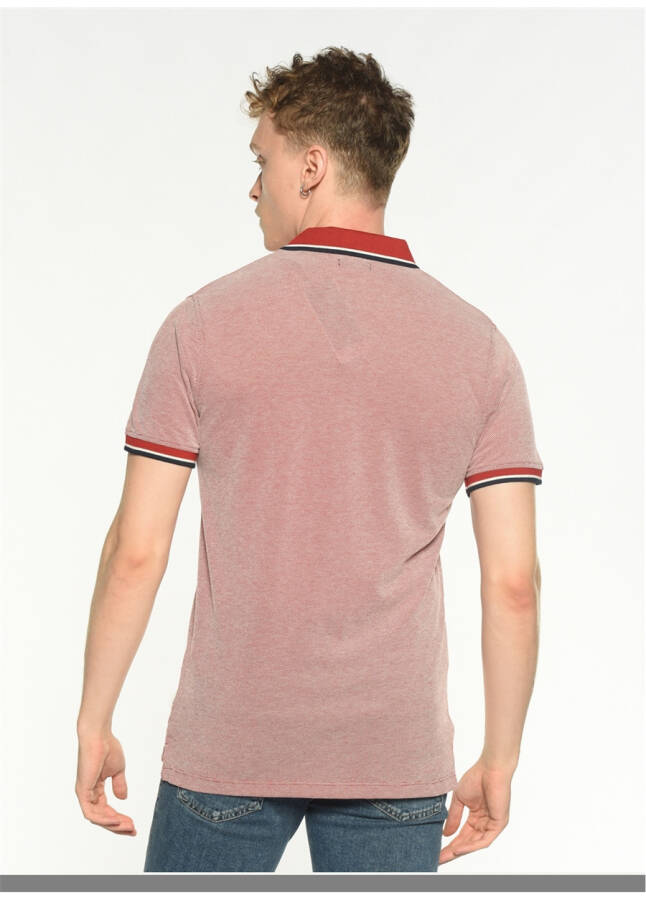 Jack & Jones Men's Plain Dark Red Polo T-Shirt - 8