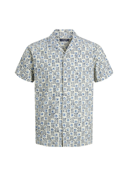 Jack & Jones Men's Shirt, Blue Pattern, 12234367_JPRBLULANDON PRINT RESORT - 6