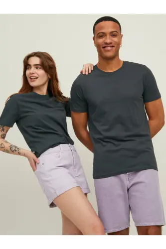 Jack Jones Organıc Basıc Tişört 12156101-Gri - JACK & JONES (1)