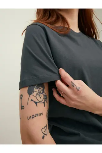 Jack Jones Organıc Basıc Tişört 12156101-Gri - 6