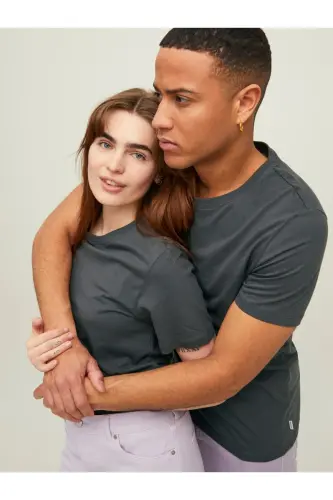 Jack Jones Organıc Basıc Tişört 12156101-Gri - 5