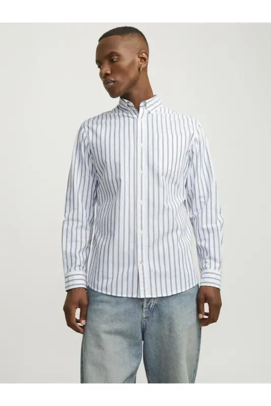 Jack Jones Oxford Erkek Gömlek 12182486-Ensign Blue - 2