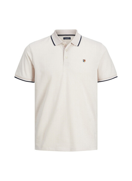 Jack & Jones Plain Ecru Polo Collar Men's T-Shirt - 2