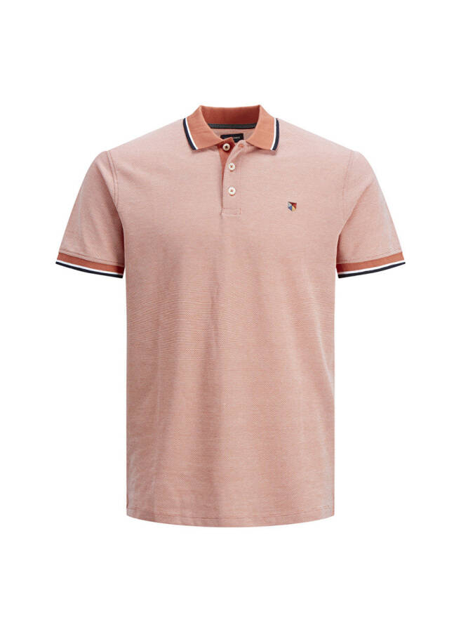 Jack & Jones Plain Light Orange Men's Polo T-Shirt - 4