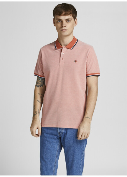 Jack & Jones Plain Light Orange Men's Polo T-Shirt - 8