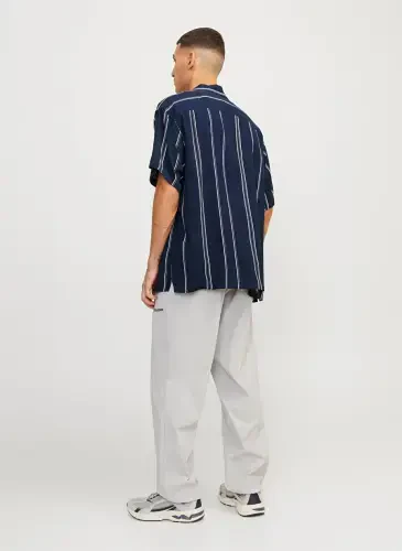 Jack & Jones Relaxed Lacivert Erkek Gömlek JCOJEFF AOP RESORT SHIRT SS RELAX L - 6