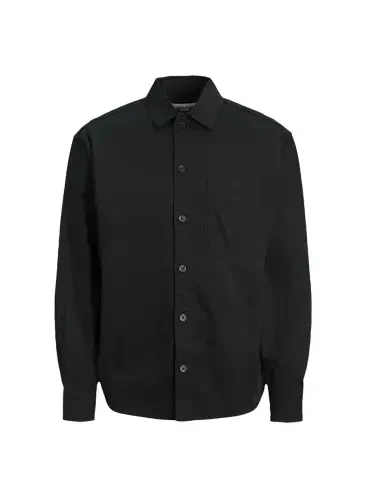 Jack & Jones Relaxed Black Men's Shirt JCOCOLLECTIVE ZAC OVERSHIRT LS SN - JACK & JONES (1)