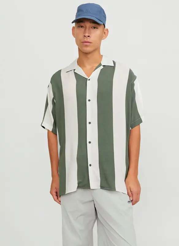 Jack & Jones Relaxed Haki Erkek Gömlek JCOJEFF AOP RESORT SHIRT SS RELAX L - 2