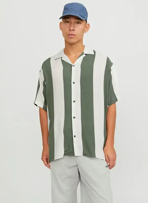 Jack & Jones Relaxed Haki Erkek Gömlek JCOJEFF AOP RESORT SHIRT SS RELAX L - 2