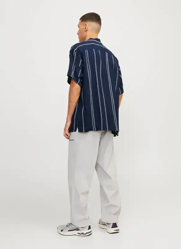 Jack & Jones Relaxed Тёмно-синяя Мужская Рубашка JCOJEFF AOP RESORT SHIRT SS RELAX L - 6