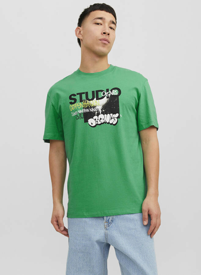 Jack & Jones Round Neck Green Men's T-Shirt - 3