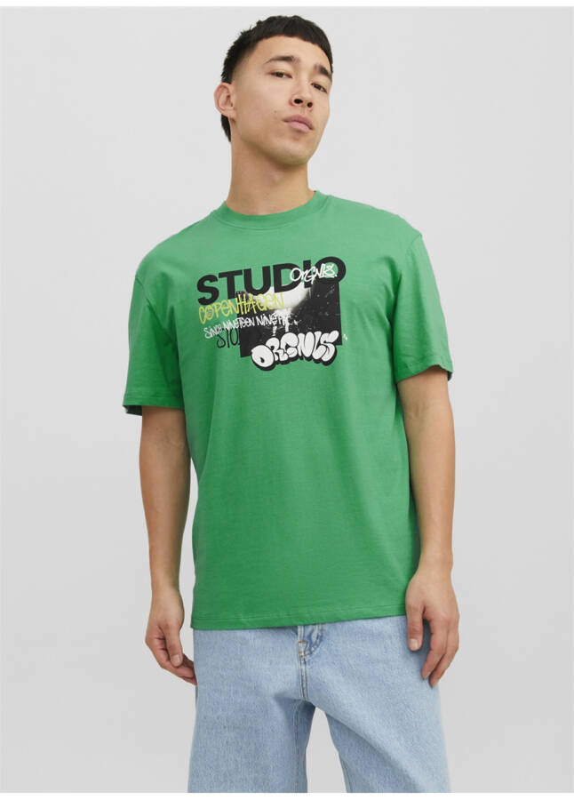 Jack & Jones Round Neck Green Men's T-Shirt - 8