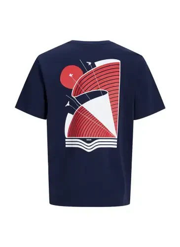 Jack & Jones Round Neck Navy Blue Men's T-Shirt RDDODIS TEE S/S CREW NECK SN - 10