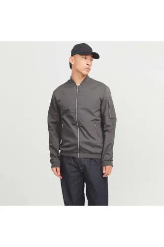 Jack & Jones Rush Men Gray Jacket (12165203-CLK)-Castlerock 
