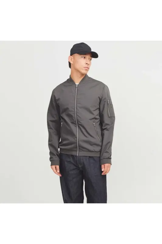 Jack & Jones Rush Мужская серая куртка (12165203-CLK)-Castlerock - JACK & JONES