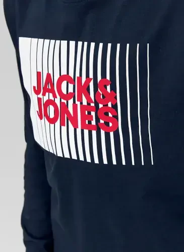 Jack & Jones С принтом темно-синяя футболка для мальчика JJECORP LOGO TEE PLAY LS O-NECK NOO - 5