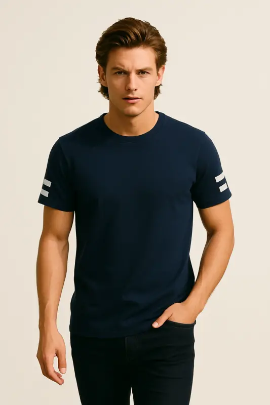 Jack Jones Sergeant Logo Erkek Tişört Lacivert - Lacivert-Sergeant - 2