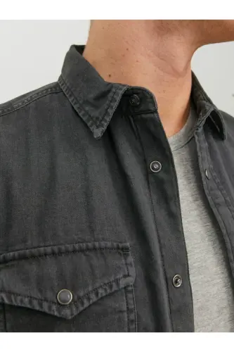 Jack Jones Sheridan Erkek Jean Gömlek 12138115 - ANTRASİT - 3