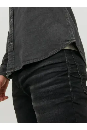 Jack Jones Sheridan Erkek Jean Gömlek 12138115 - ANTRASİT - JACK & JONES (1)