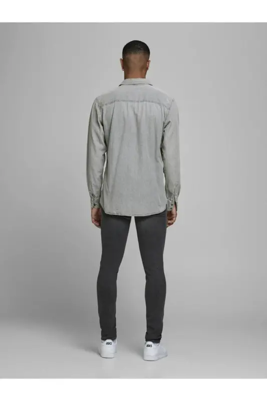 Jack Jones Sheridan Erkek Jean Gömlek 12138115-Gri - 3