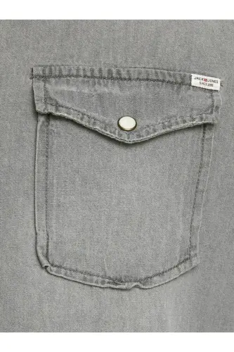 Jack Jones Sheridan Erkek Jean Gömlek 12138115-Gri - 5