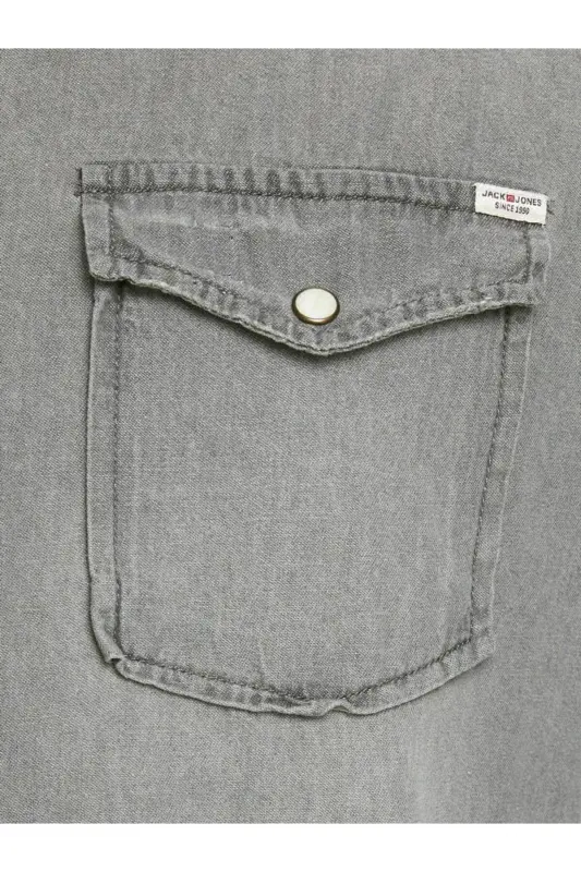 Jack Jones Sheridan Erkek Jean Gömlek 12138115-Gri - 5