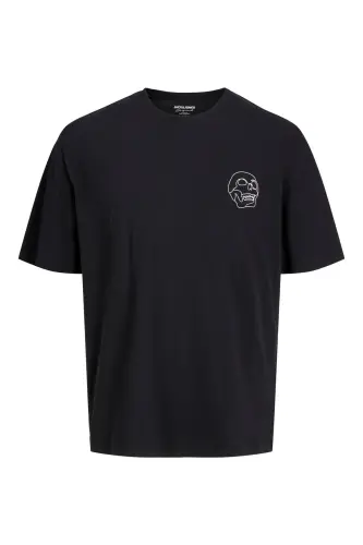 Jack Jones Skull Logo Erkaklar futbolkasi Qora-Qora - 2