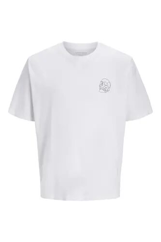 Jack Jones Skull Logo Erkek Tişört Beyaz - Beyaz-Skull - Jack & Jones (1)