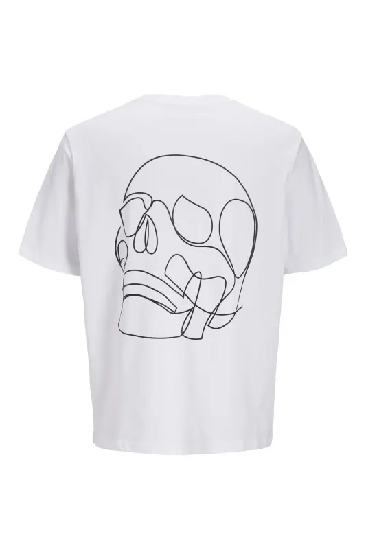 Jack Jones Skull Logo Men's T-Shirt White-White - 3