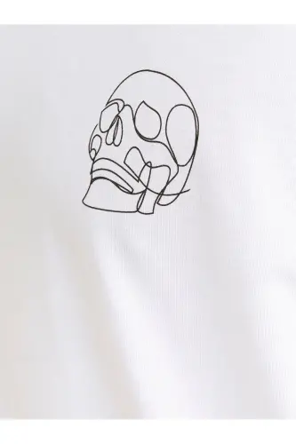 Jack Jones Skull Logo Men's T-Shirt White-White - 7