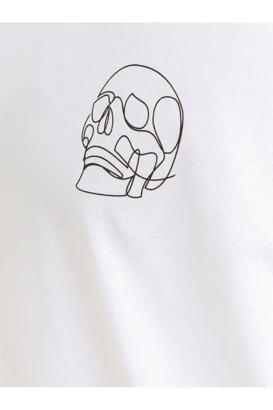 Jack Jones Skull Logo Men's T-Shirt White-White - 7