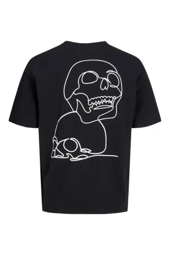 Jack Jones Skull Logo Мужская Футболка Черный-Черный - 3