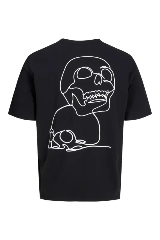 Jack Jones Skull Logo Мужская Футболка Черный-Черный - 3